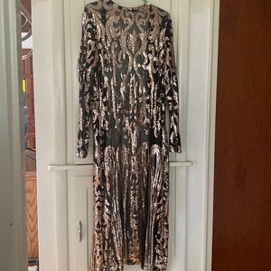 Rose Gold Sequin Kimono Jacket Size Large